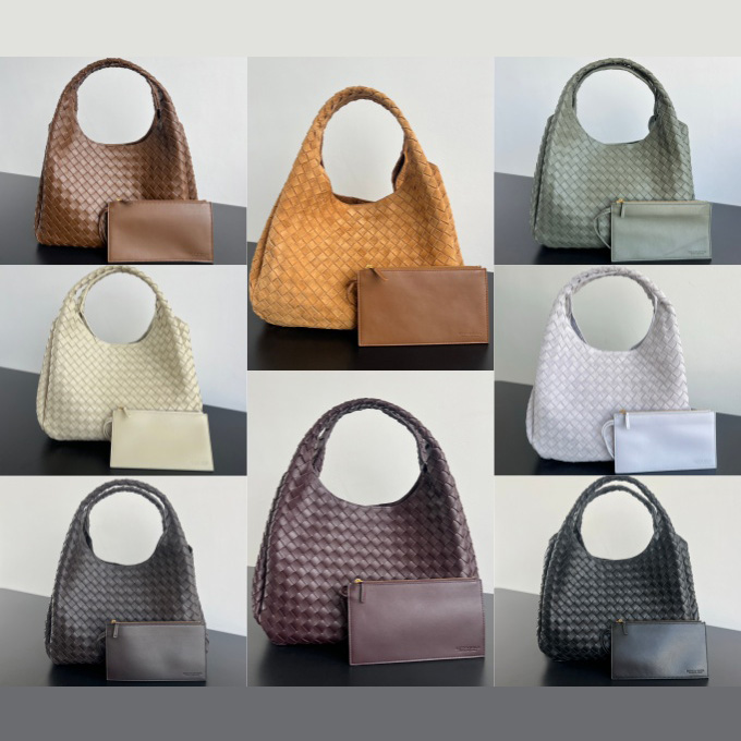 bottega veneta large campana full intrecciato suede nappa leather hobo shoulder bag #844250